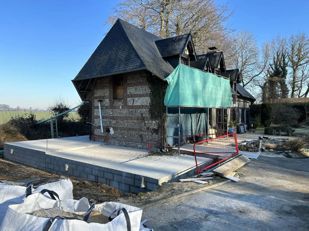 Agrandissement d'une maison en colombages pour la création d'une chambre proche Le Havre 76