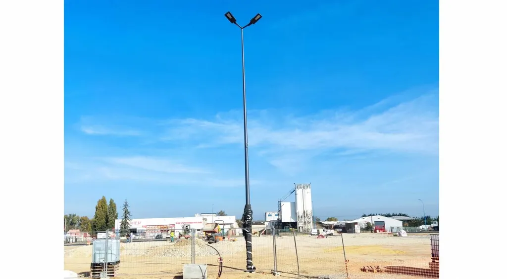Installateur d'éclairage parking extérieur LED vers Mâcon au nord de Lyon.