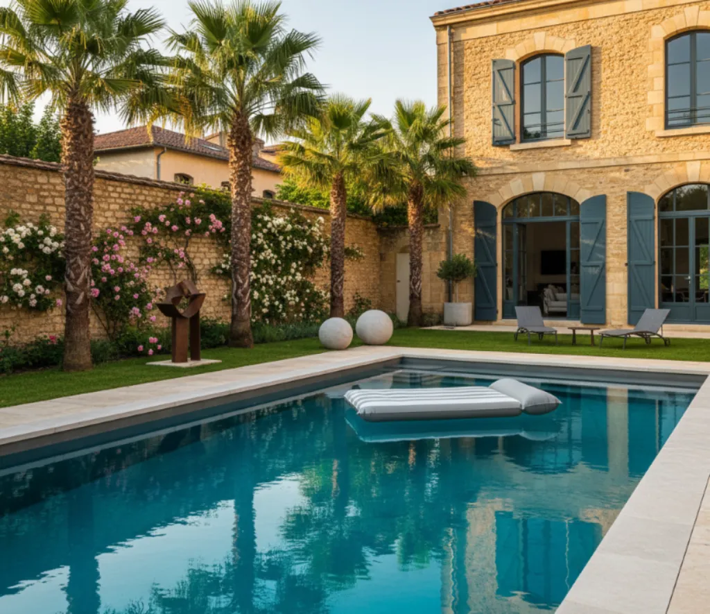 Rénovation complète d'une piscine et jardin paysagé - Areva Piscine