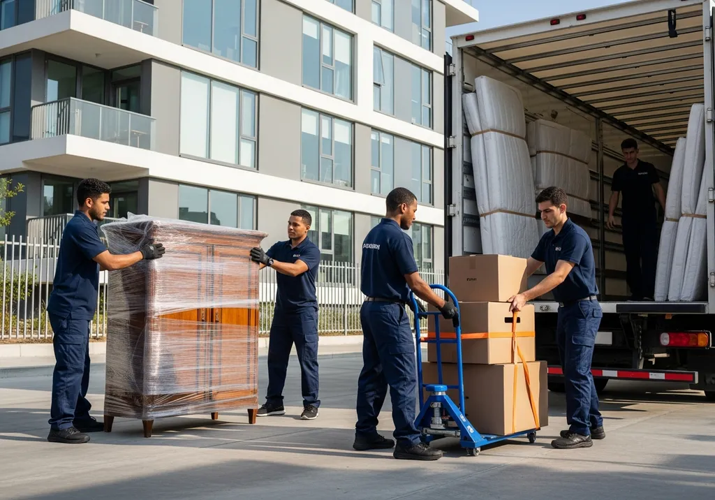 Formule Self pour déménagement simplifié incluant transport sécurisé, manutention professionnelle et protection complète du mobilier fragile