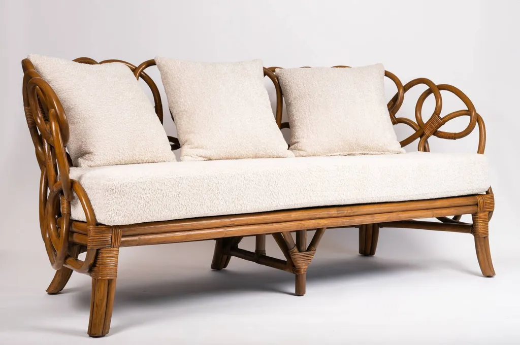 canapé deux places en rotin à Hyères