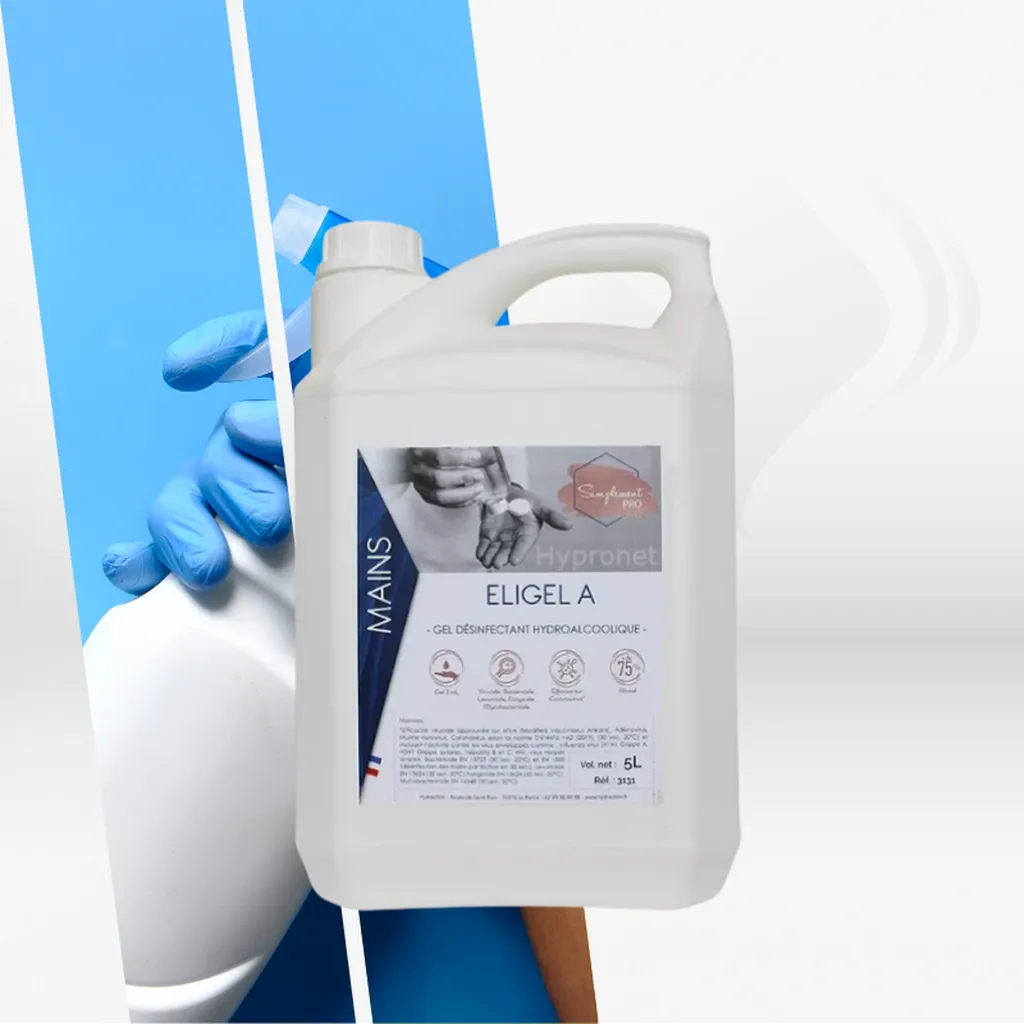 Gel hydroalcoolique Eligel A professionnel à Dax pour désinfecter les mains sans rinçage avec efficacité dans vos locaux partout en France.