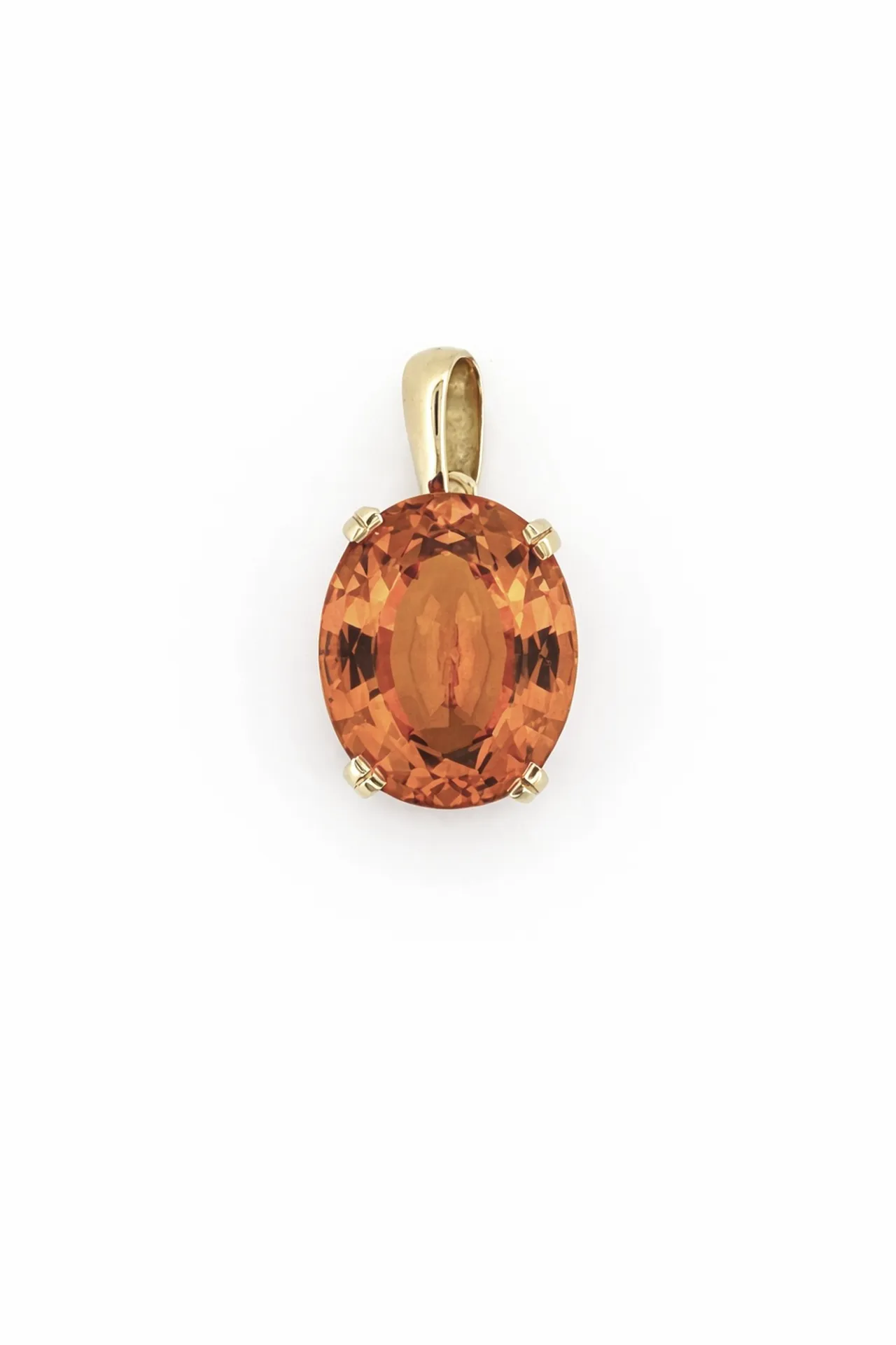 Sublime pendentif topaze impériale ovale 11,5 carats monture or 750 disponible chez Or Ligne La Teste-de-Buch