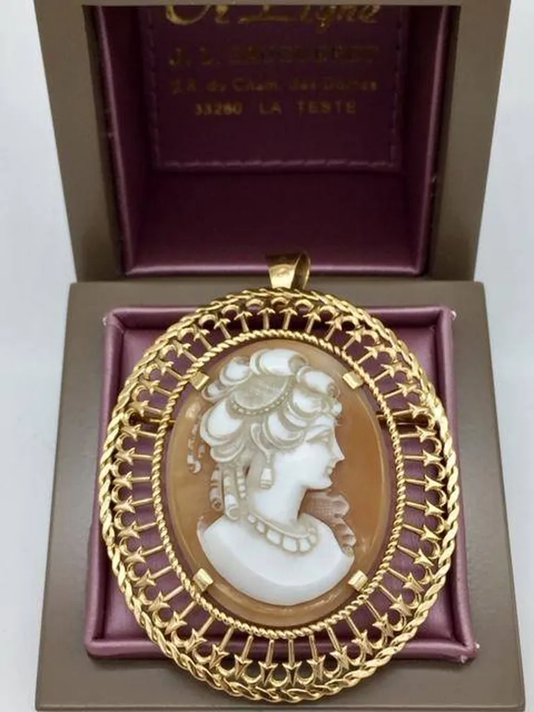 Pendentif / broche camée or 750/1000ème occasion Or Ligne La Teste Bassin d'Arcachon