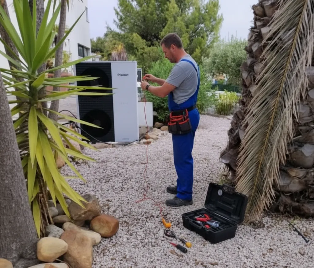 Maison individuelle à Blaye équipée d’une unité extérieure de pompe à chaleur air/eau moderne : Enerchauffage