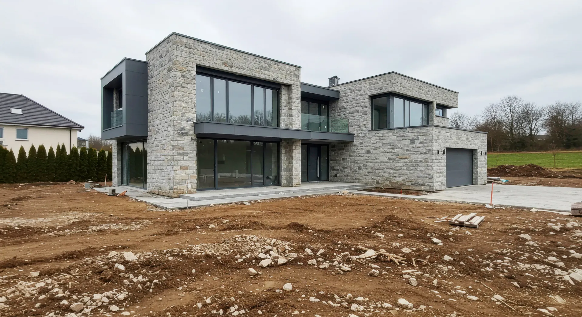 Enduit décoratif imitation pierre grise à Argentan