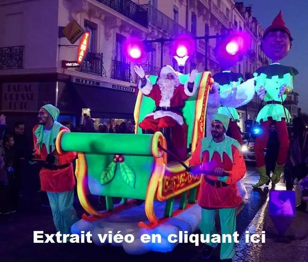 cherche parade de noel lumineuse sous lumière noire à genève suisse