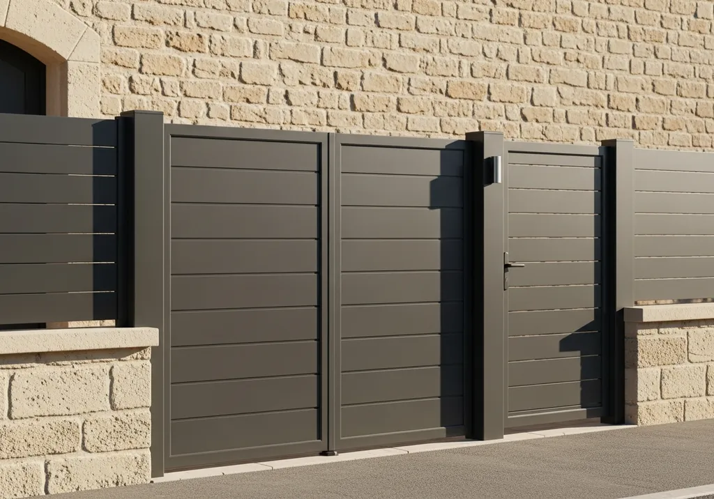 Installer un portail aluminium sur mesure avec clôture assortie et garde-corps design pour moderniser votre extérieur situé à Avignon