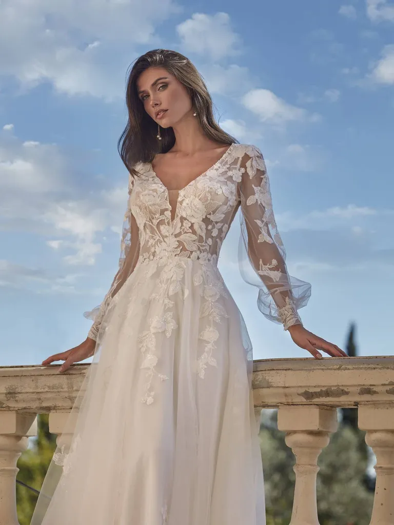 Robe de Mariée Bohème avec Manches Longues MARSEILLE