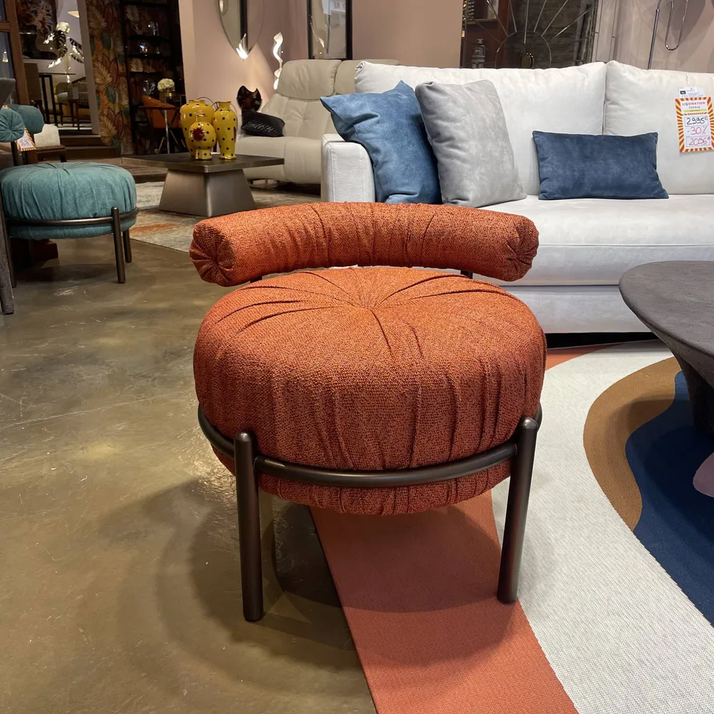 Fauteuil BONBON rouille avec dossier réglable