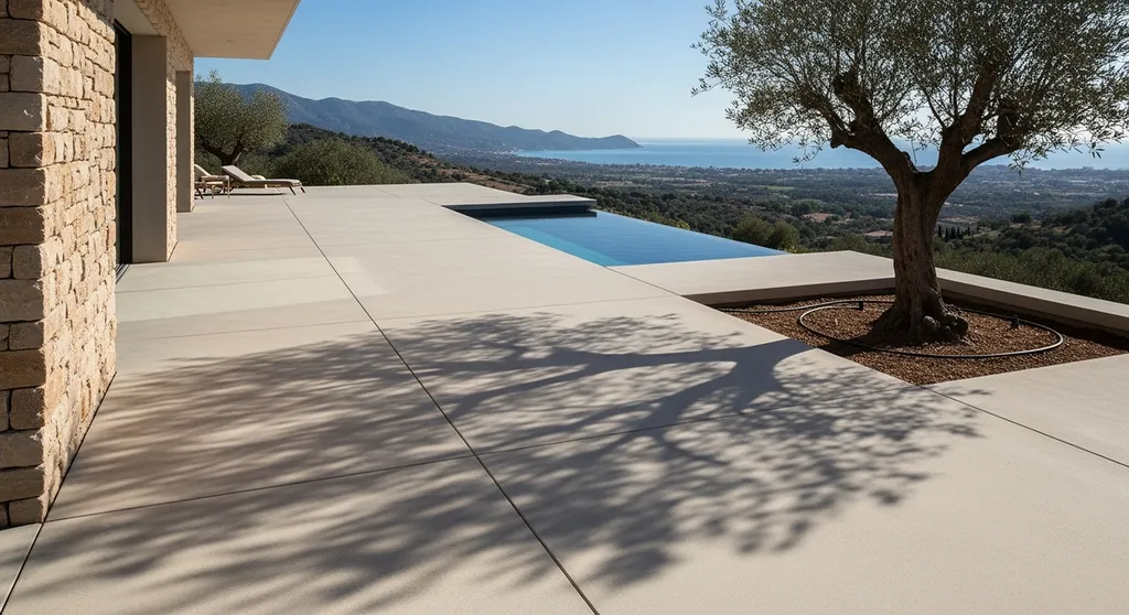 Créer des aménagements extérieurs en béton avec terrasses et dallages pour votre projet de construction de maison individuelle à Hyères et alentours