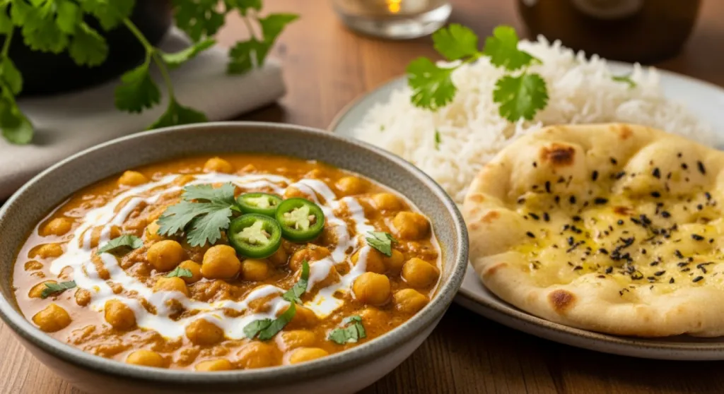 Curry de pois chiches au garam masala et lait de coco