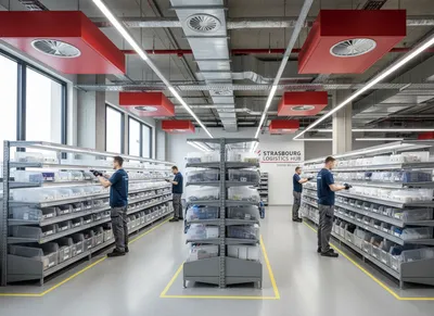 Construction d’entrepôts logistiques à Strasbourg : hauteurs utiles, sprinklage et circulations poids lourds