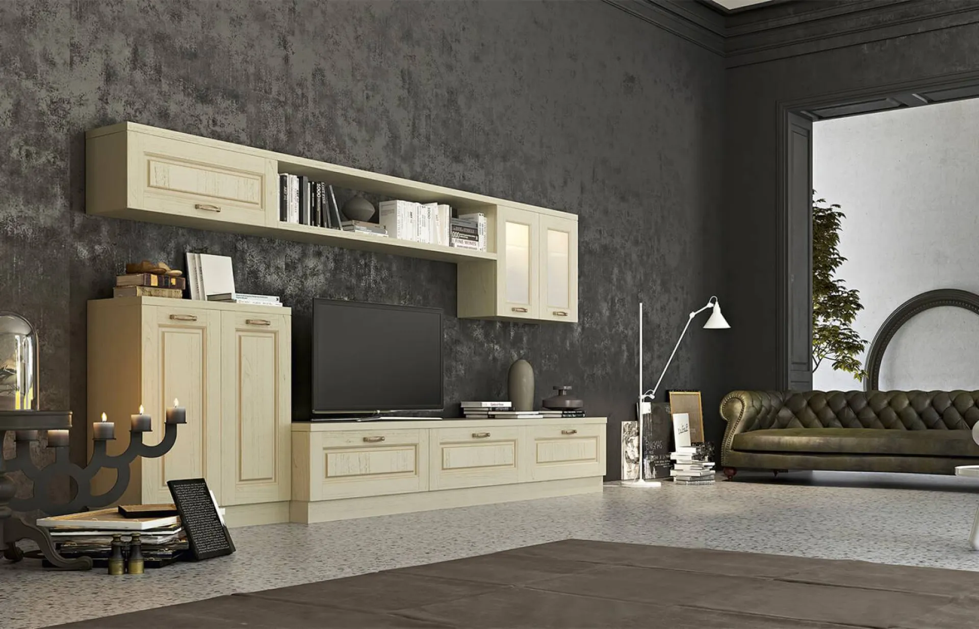 Meuble de rangement pour séjour avec espace télé sur mesure avec pose à Bandol dans le Var