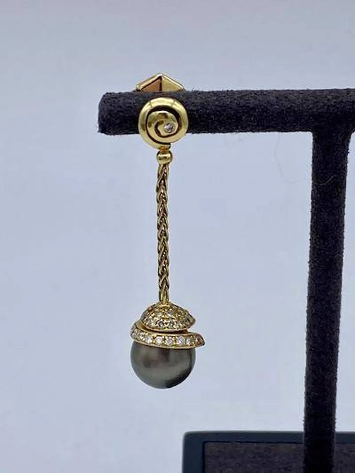 Boucles d'oreilles pendantes perles de Tahiti diamants et or 750/1000ème occasion Or Ligne Arcachon  Bassin  d'Arcachon