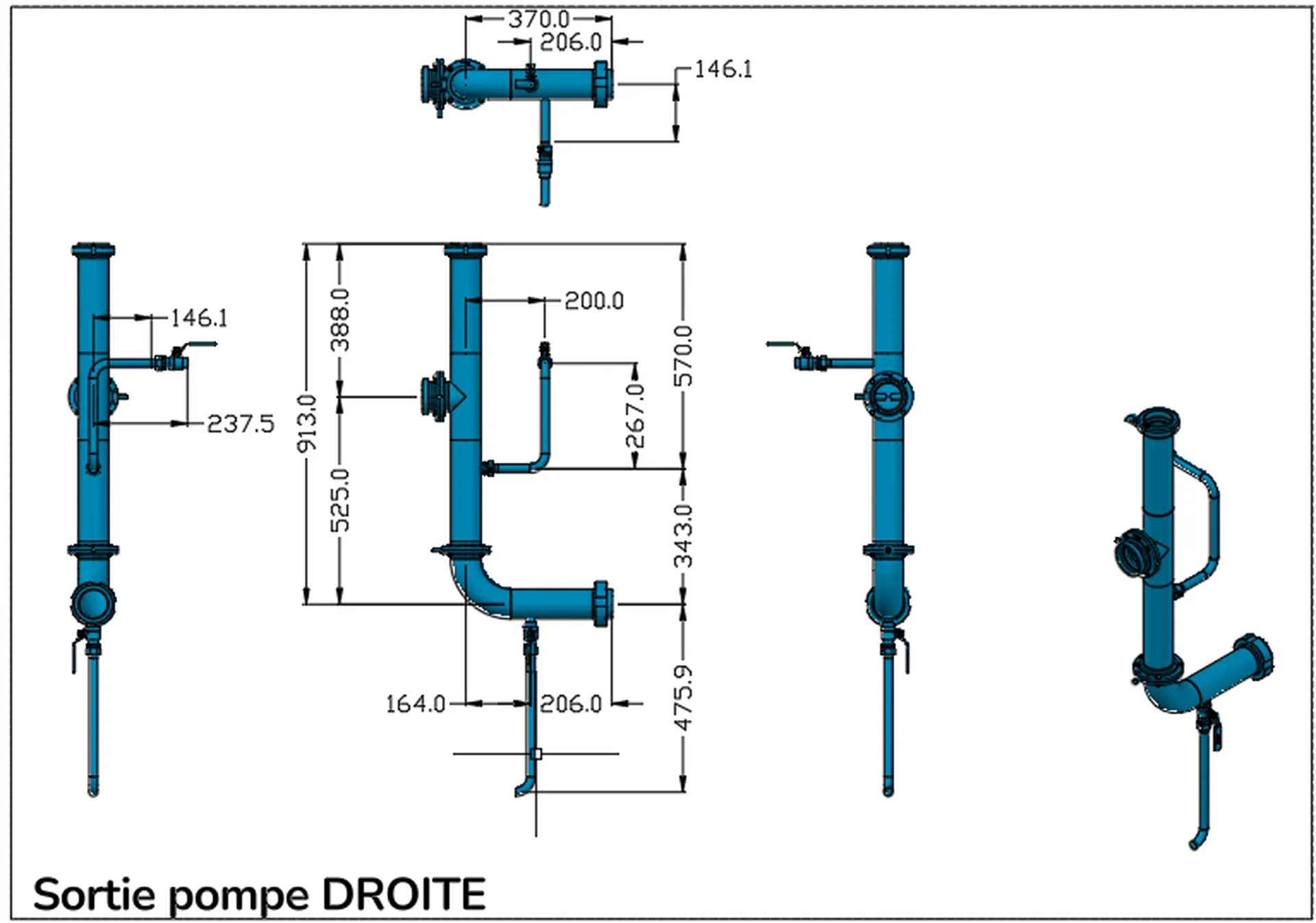 Plan de fabrication des sorties pompes