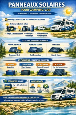 Panneaux solaires pour camping-car : boostez votre autonomie et profitez d’une énergie gratuite pour voyager en toute liberté.