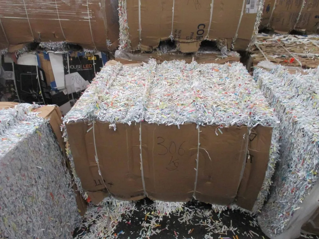 balle de papiers broyés