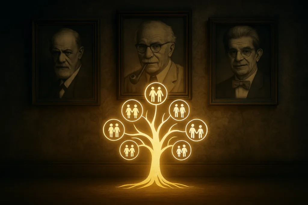 De Freud à Jung en passant par Lacan, chaque courant a posé une pierre fondatrice de ce que la constellation révèle aujourd’hui dans le corps et dans le lien.