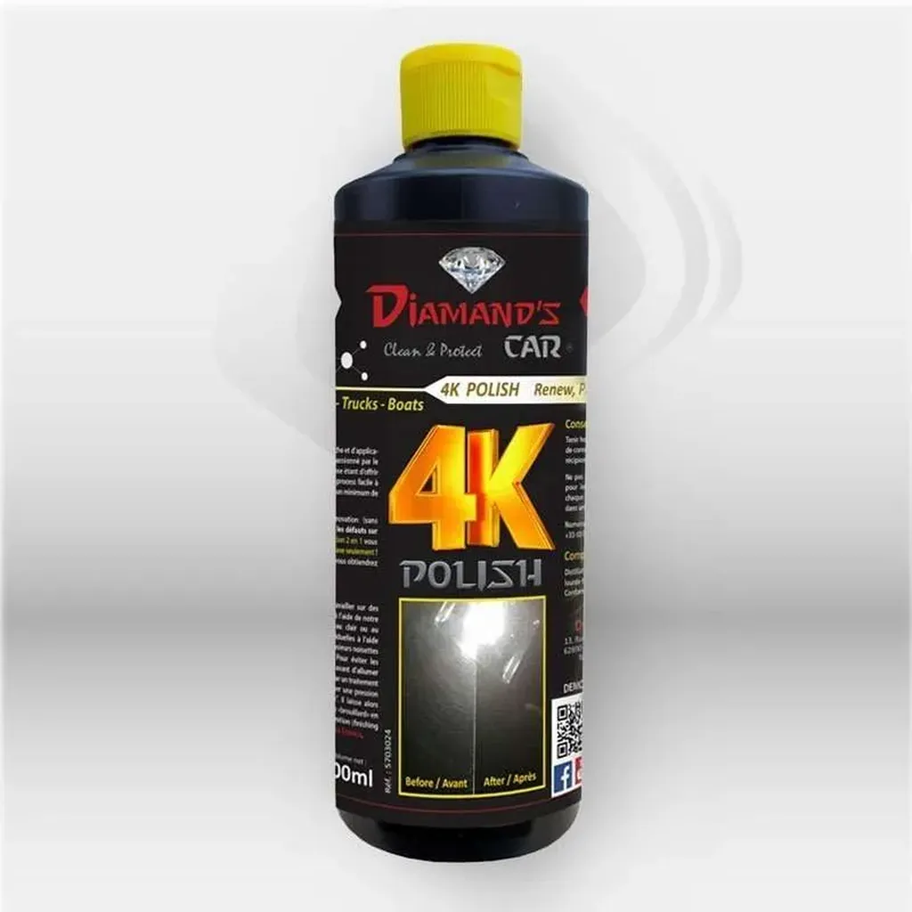 Polish carrosserie 4K Diamand’s Car 500ml utilisé pour rénovation et correction peinture automobile en atelier professionnel à Mont-de-Marsan, Landes (40), Nouvelle-Aquitaine et disponible partout en France