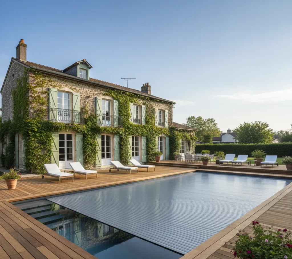 Installation de rideau sécurisé sur piscine sur mesure à Hossegor, Landes – Alohapiscines.com
