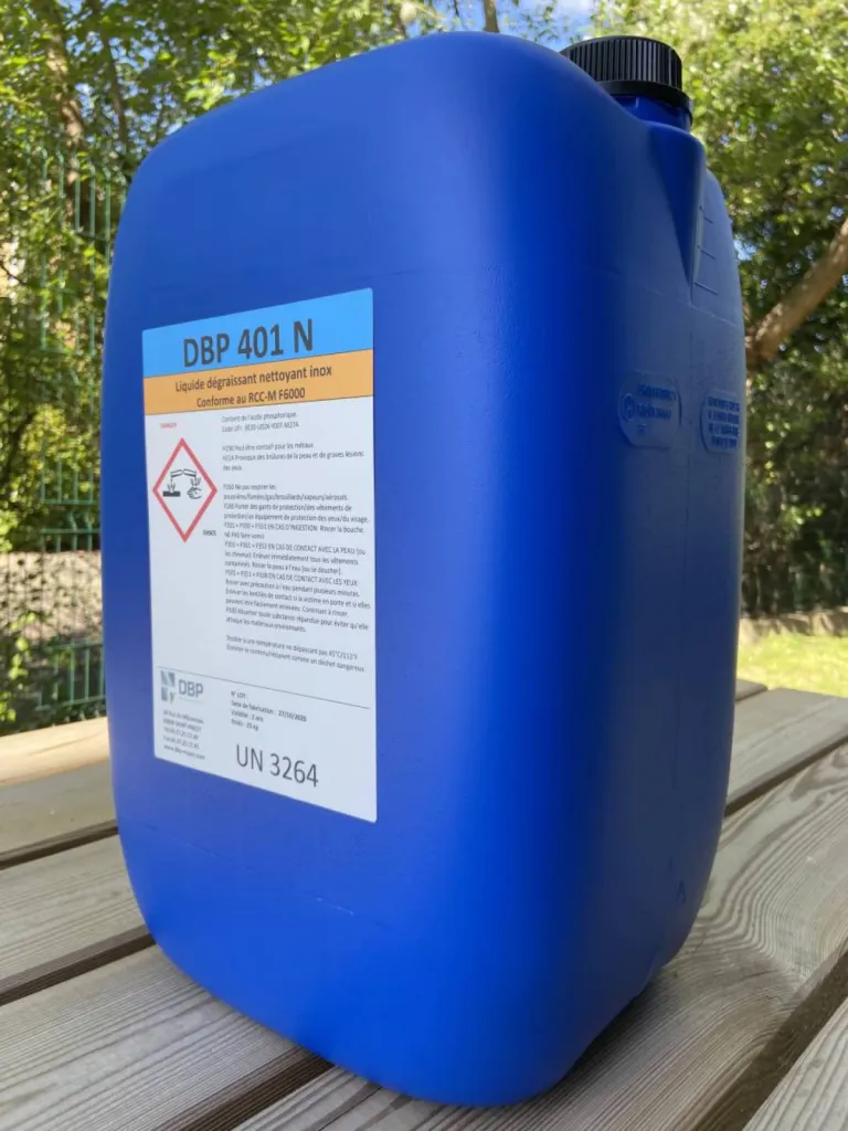 DBP 401 N - Produit nettoyant permettant de supprimer les impuretés présentes sur la surfaces des aciers en inox - Isère (38)