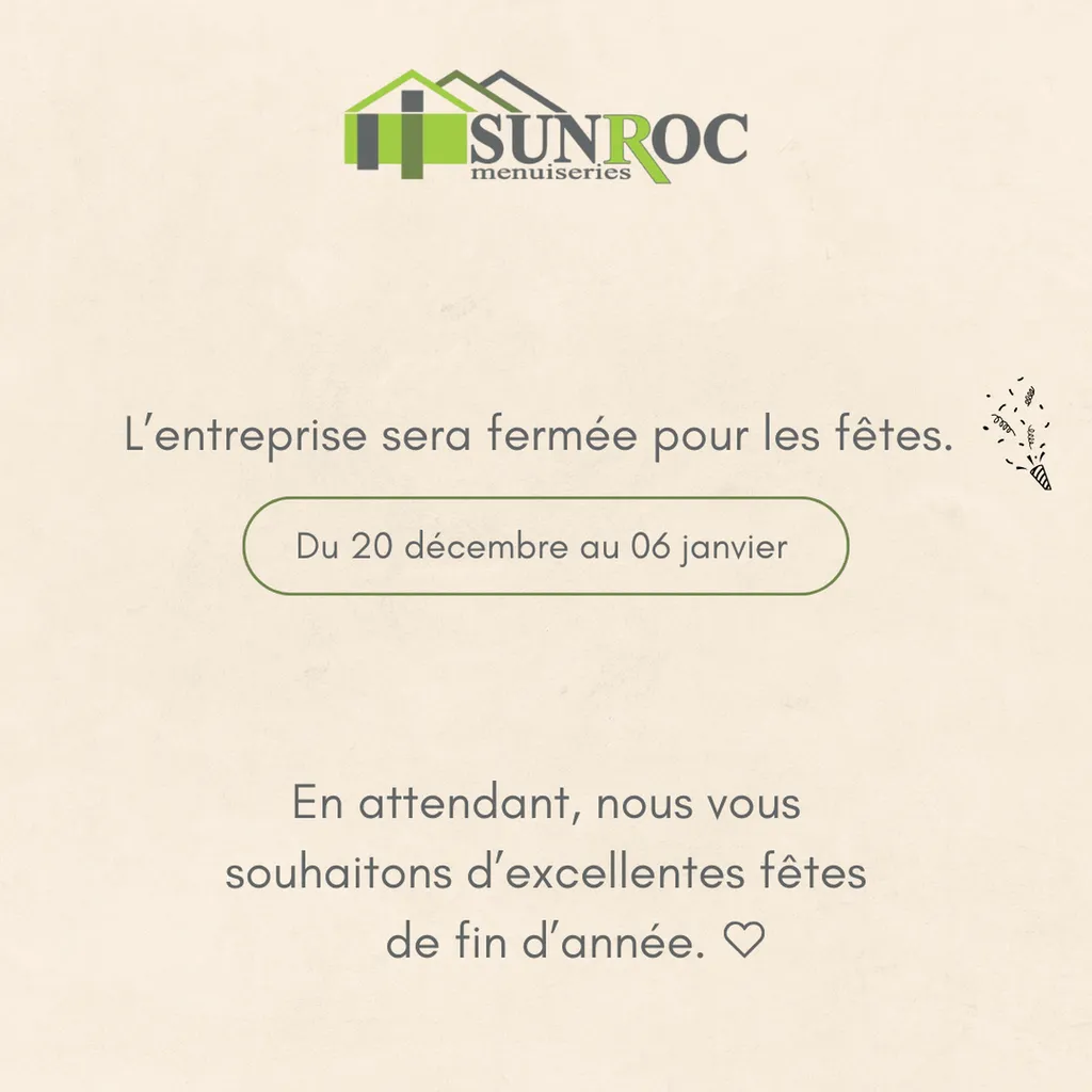 Fermeture exceptionnelle du 22 décembre 2025 au 05 janvier 2026