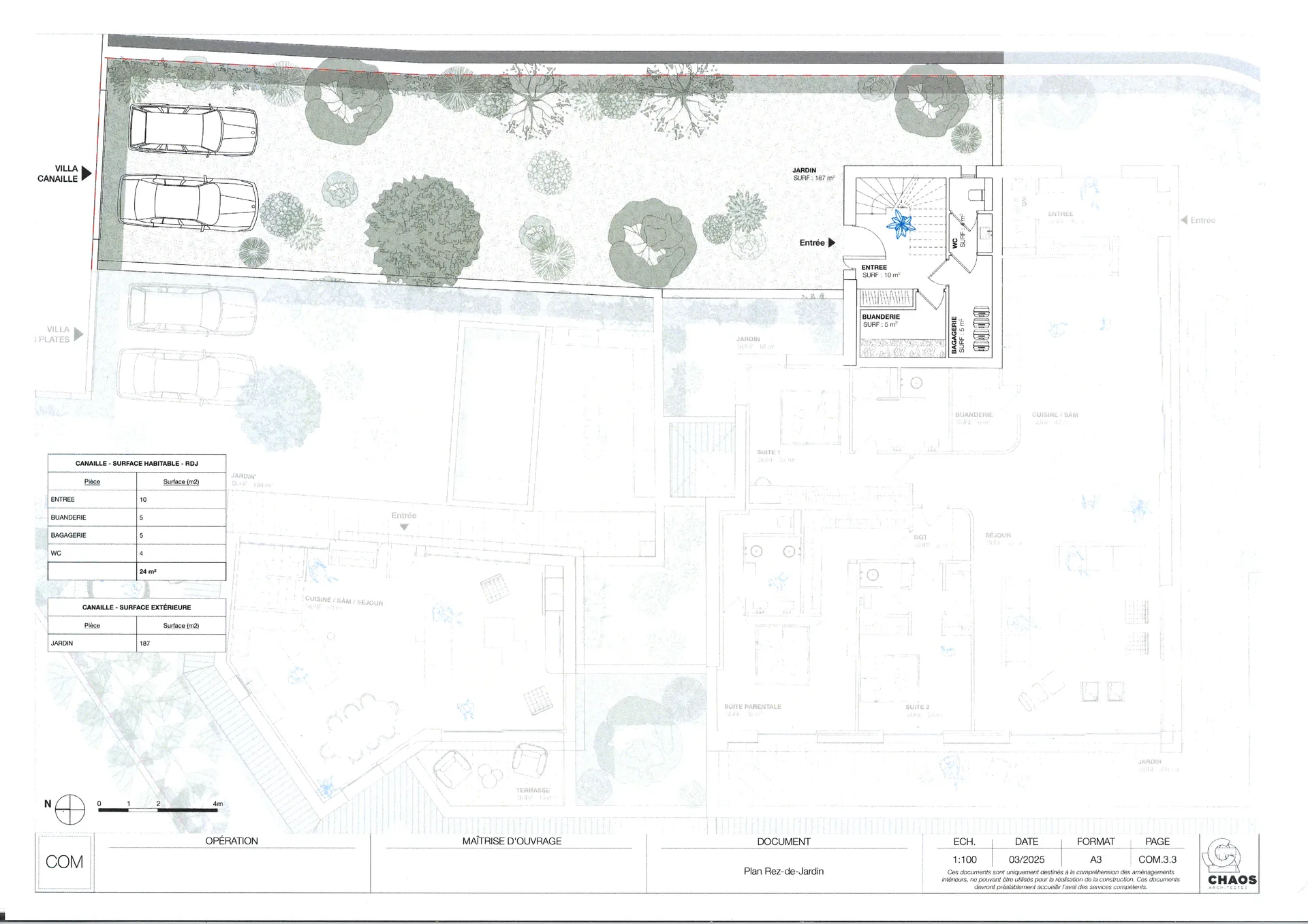 Plan d'aménagement intérieur étage proposé