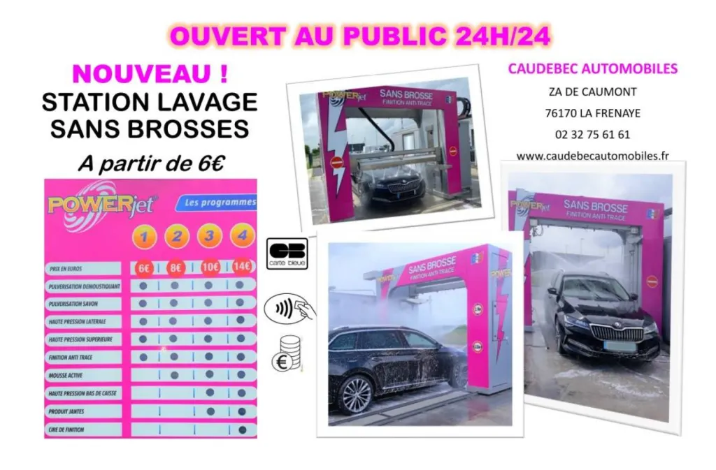 Station de lavage sans brosse, 4 programmes disponibles et accès 24h/24 - 7j/7 La Frenaye