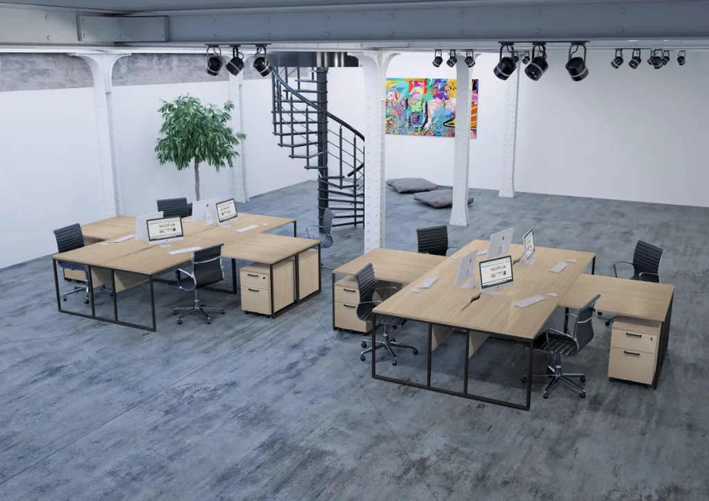 Bureaux partagés design avec pieds métal à Alès