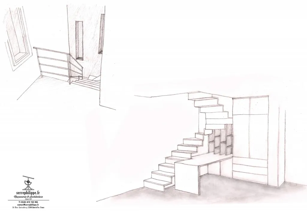 Aménagement intérieur d'une maison individuelle à Mollégès - Croquis 