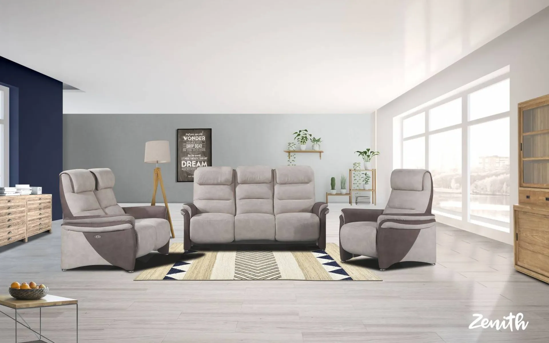 Vente canapé fixe ou relax électrique ZENITH