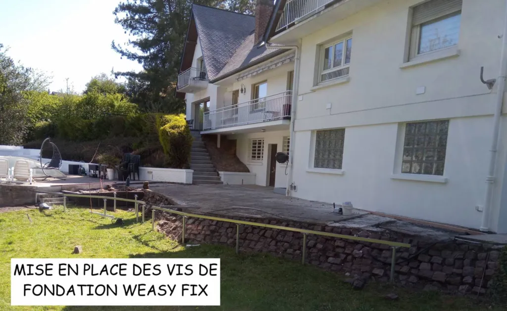 Mise en place des vis de fondation weasy fix 