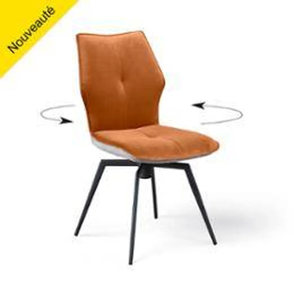 CHAISE PALOMA TISSU VELOURS CUIVRE