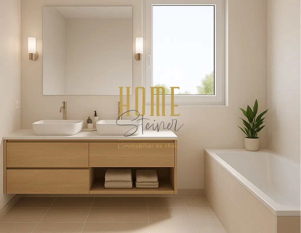 Une salle de bain aux équipements modernes 