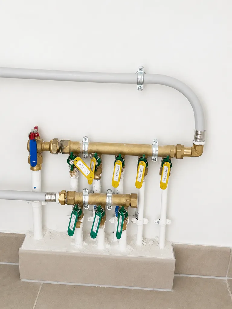 Collecteur de distribution des réseaux d'eau sanitaire en logement collectif.