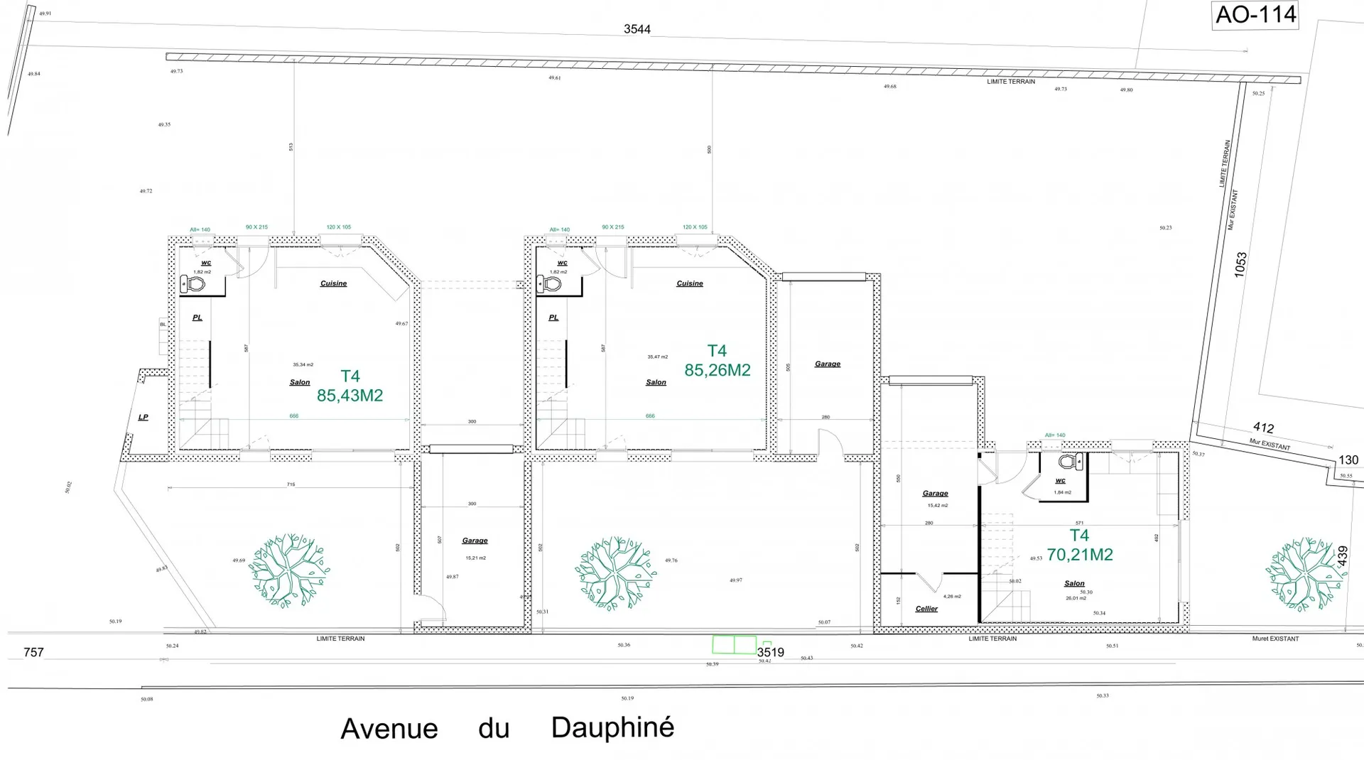 SEREZIN DU RHONE 69360 - 3 Lots Le Clos du Dauphiné