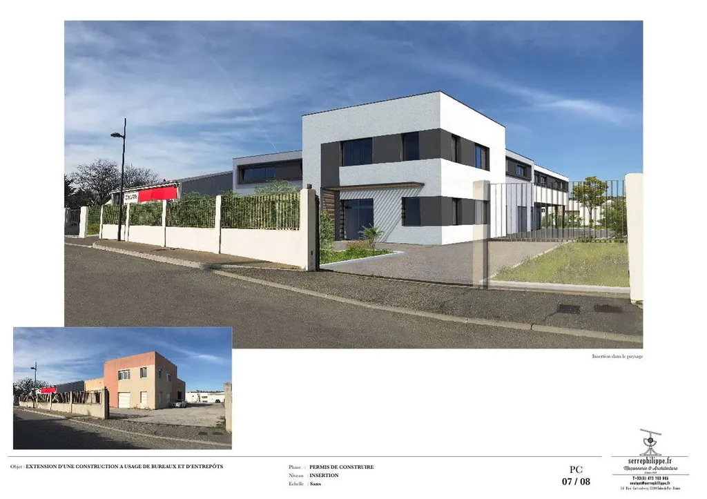 Conception d'une extension d'un immeuble de bureaux et d'entrepôts à Salon de Provence