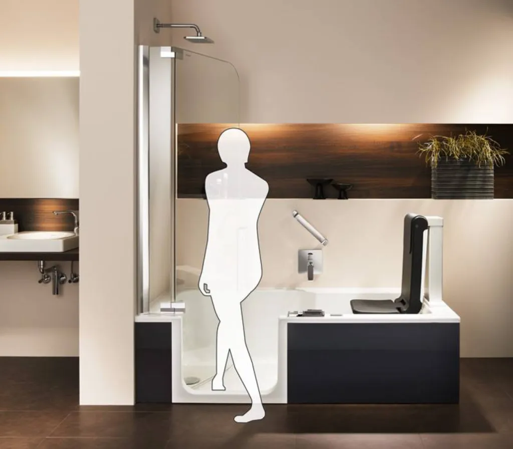 Baignoire à porte combiné douche siège élévateur