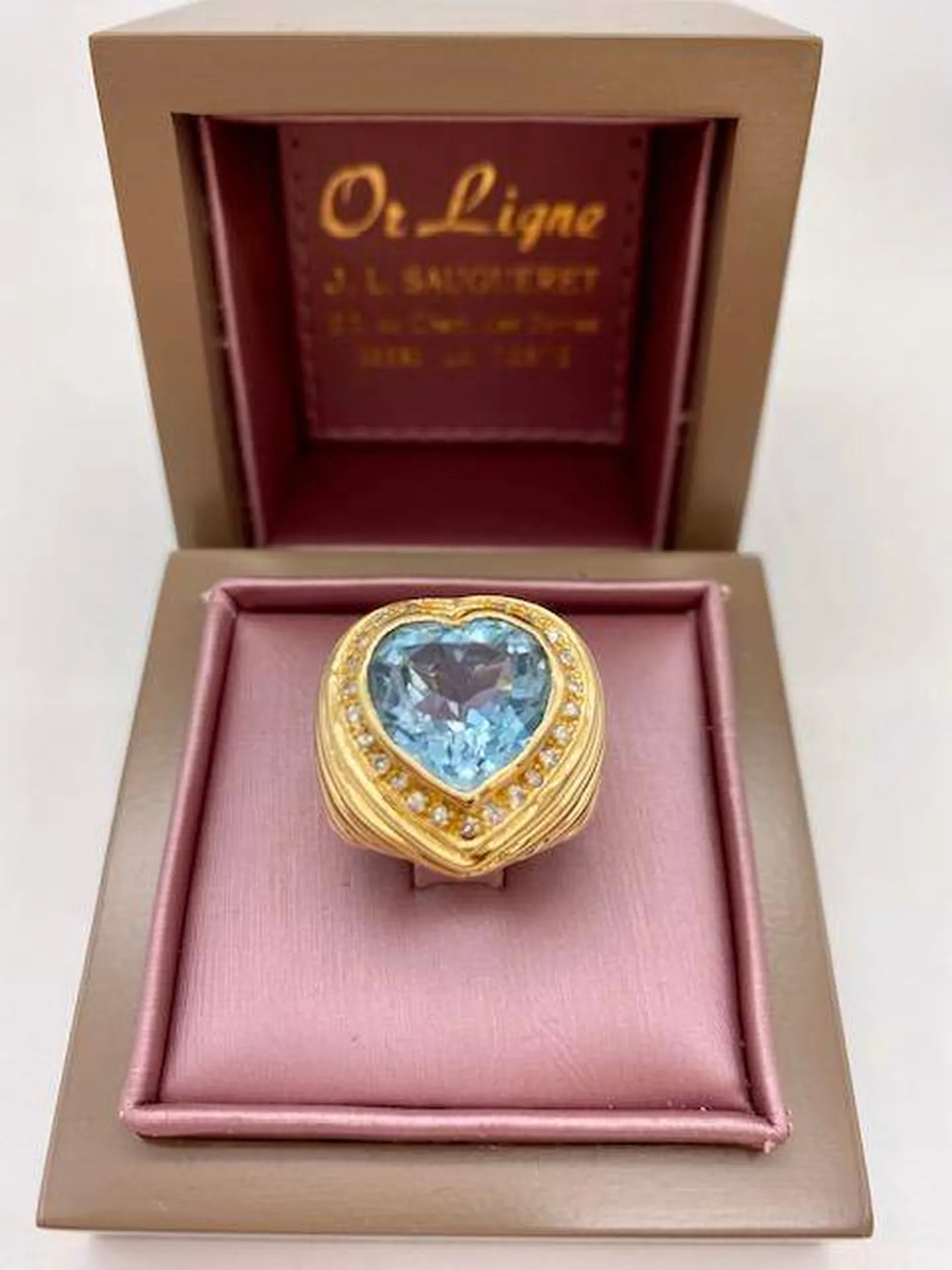 Bague coeur topaze et diamants or 750/1000ème occasion Or Ligne La Teste Bassin d'Arcachon