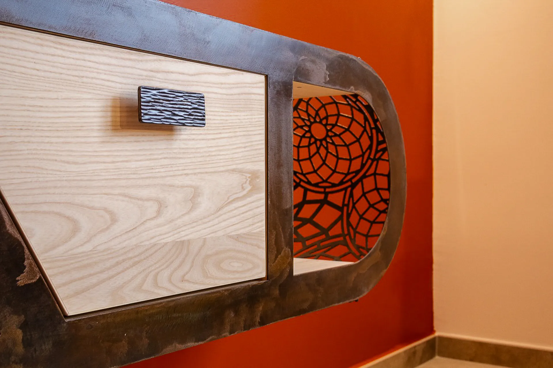 Meuble TV avec rangements sur mesure à Lavilledieu près de Aubenas en Ardèche