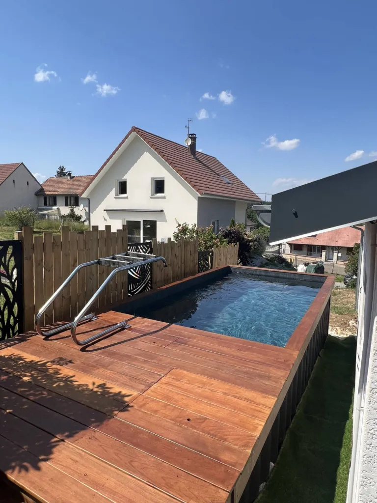 Installation de piscine conteneur à Brumath au nord de Strasbourg CLK