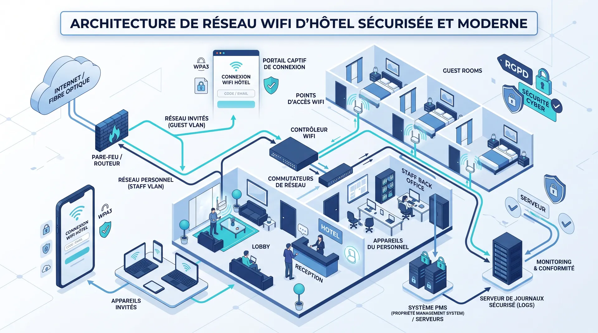 Logs de connexion pour hôtel avec portail captif à Montpellier, Nimes, Marseille