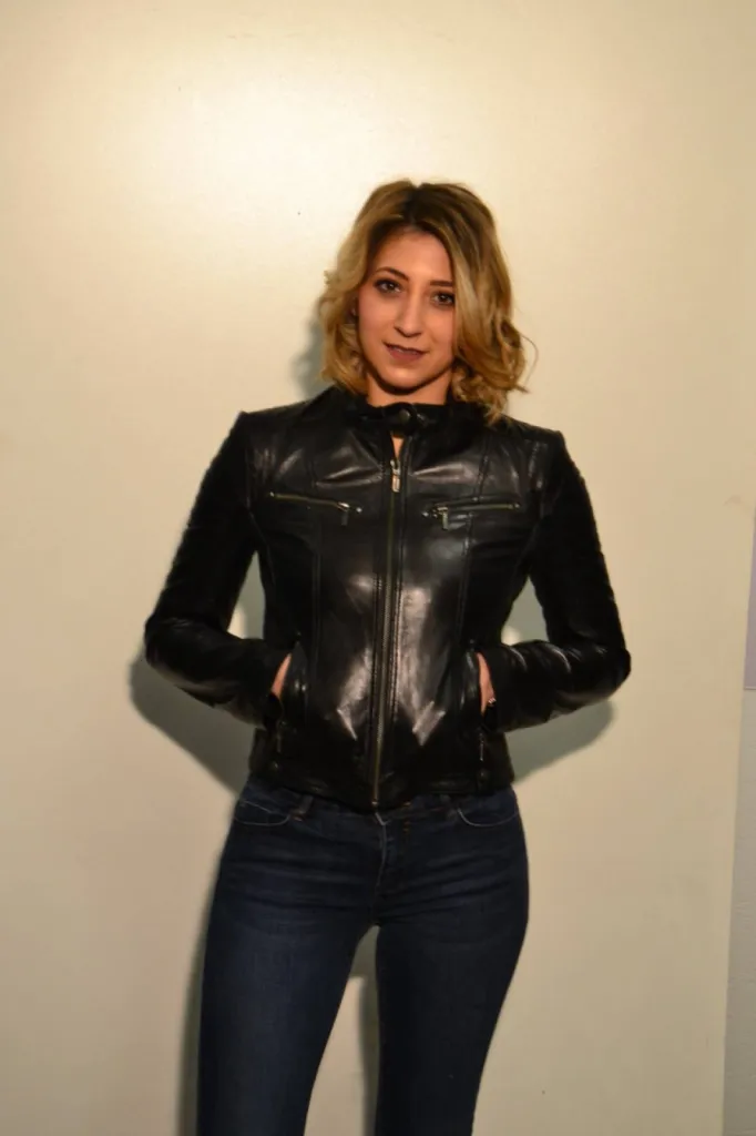 blouson cuir noir Giovanni femme