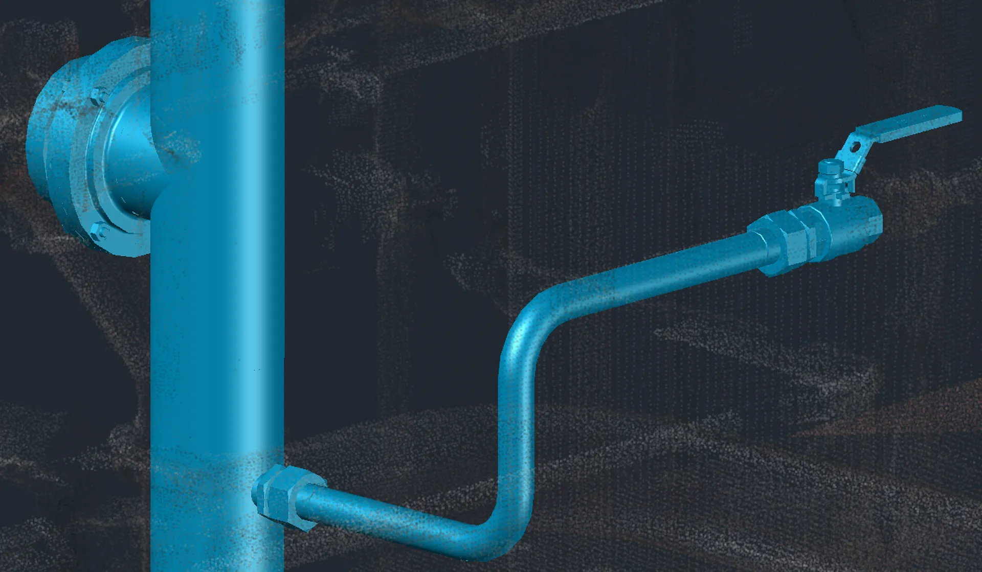 Détail de raccordement dans le nuage de points