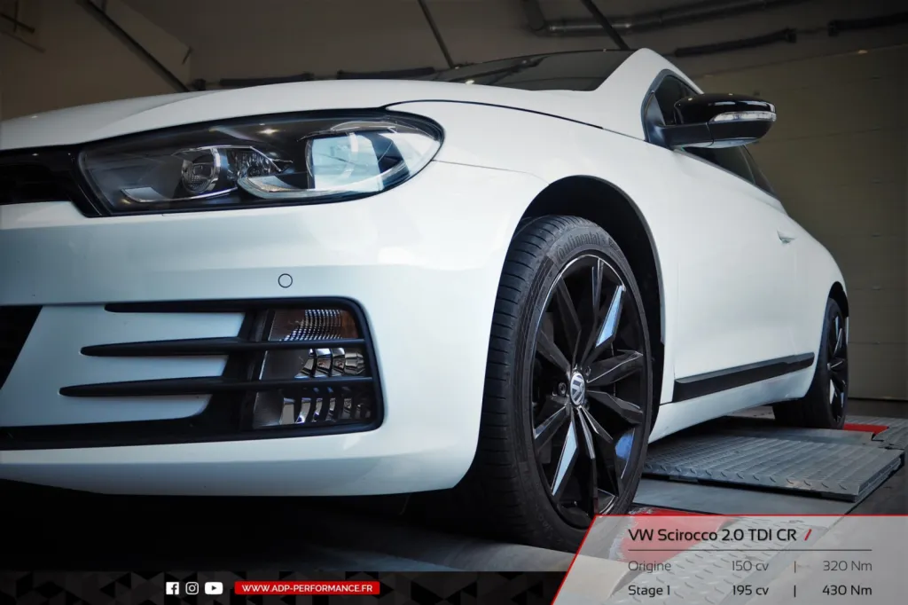 Reprogrammation moteur Nimes - Volkswagen Scirocco 2.0 TDI CR 150cv - ADP Performance