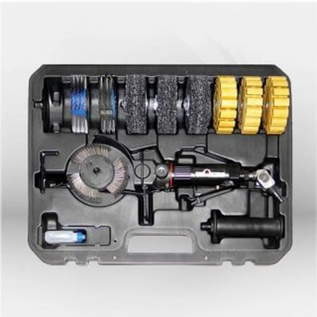 Valise brosseuse pneumatique professionnelle BRVC 9 brosses 4B Distrib, brosses inox courbées et droite, brosses de ponçage, gommes anti-adhésif, raccord 360°, kit detailing complet automobile – disponible à Mont-de-Marsan, Landes (40), Nouvelle-Aquitaine