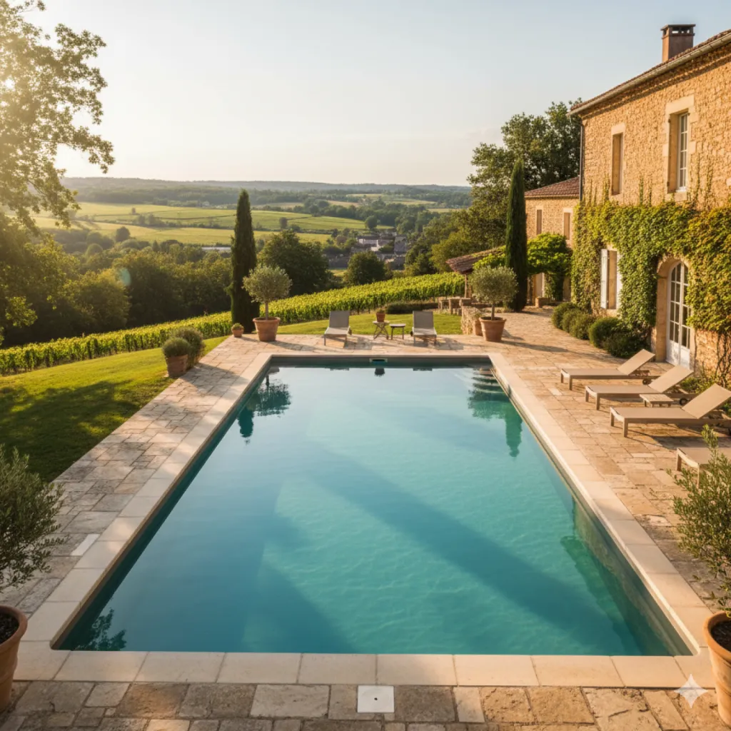 Installation d'une piscine traditionnelle au coeur de la Dordogne (24100) (Bergerac)