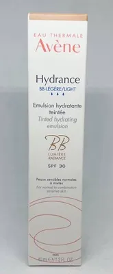 Crème Avène Hydrance BB-Légère Hydratante Lumière Radiance SPF 30 Teintée de la pharmacie du petit bosquet 13012