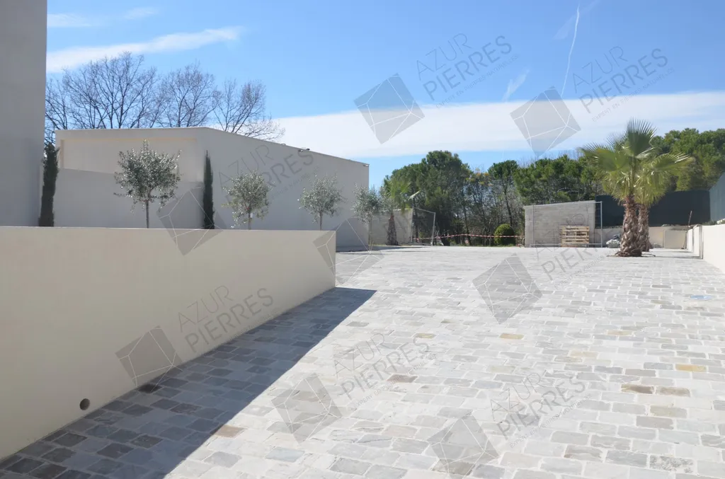 réalisation pavé gris moderne